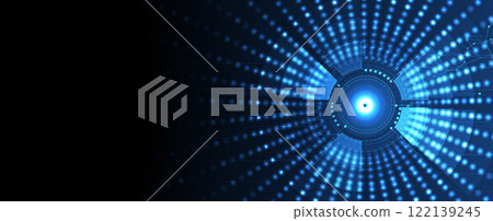 Abstract glowing technology and network concept 122139245