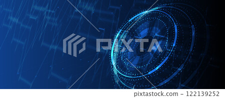 Abstract glowing technology and network concept 122139252