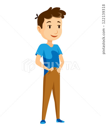 Cartoon character boy. Cute kid posture and attitude in positive attitude, doing activity. Cartoon vector illustration Cartoon character boy. Cute kid posture and attitude in positive attitude, doing activity. Cartoon vector illustration 122139318
