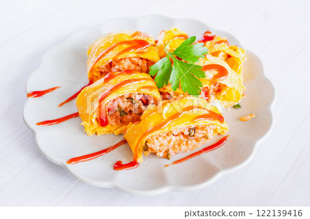 色彩繽紛又簡單的蛋包飯 122139416