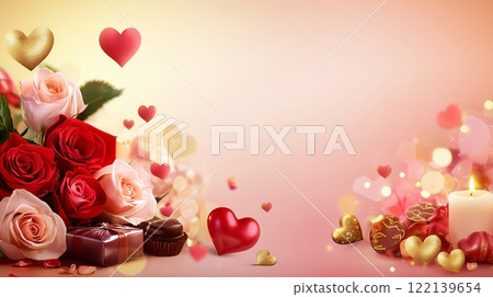 Valentine's day motifs and copy space Valentine's day motifs and copy space 122139654