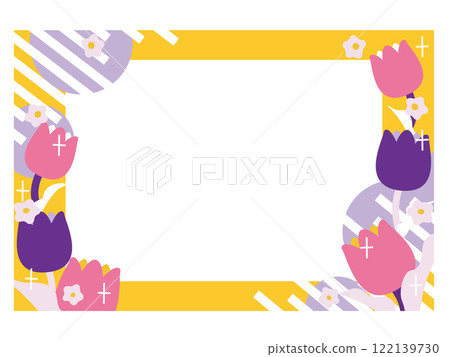 Pop tulip frame illustration 122139730