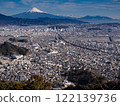Mount Fuji overlooking the sprawling center of Shizuoka 122139736