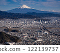 Mount Fuji overlooking the sprawling center of Shizuoka 122139737