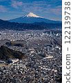 Mount Fuji overlooking the sprawling center of Shizuoka 122139738