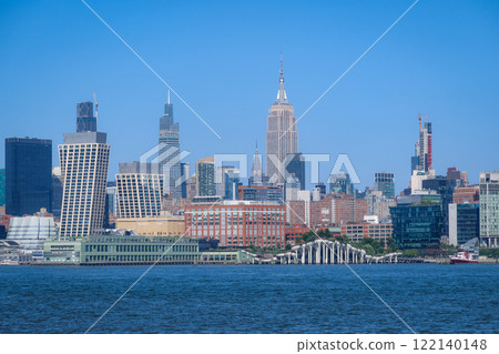 Manhattan skyline viewed from Hoboken. New York, USA. August 25, 2024 Manhattan skyline viewed from Hoboken. New York, USA. August 25, 2024 122140148