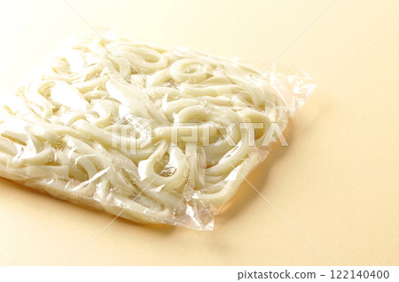 Udon noodles in a bag before boiling Udon noodles in a bag before boiling 122140400