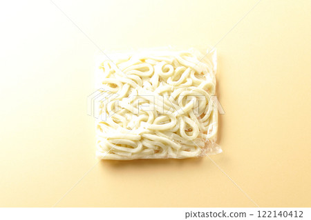 Udon noodles in a bag before boiling Udon noodles in a bag before boiling 122140412