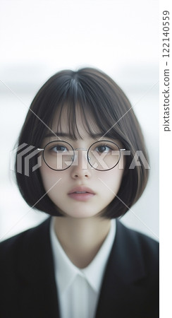 Japanese woman wearing round glasses 122140559
