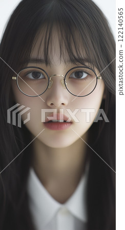 戴圓框眼鏡的日本女人 122140565