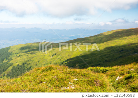 carpathian mountain landscape in summer. travel destination of ukraine. beautiful view with rolling hills. alpine scenery of chornohora ridge. weather change on high altitude 122140598