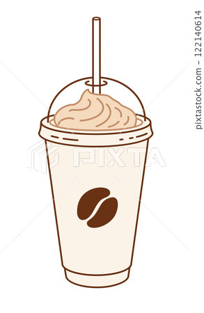 Takeaway Coffee cup with whipped cream 122140614