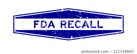 Grunge blue FDA recall word hexagon rubber seal stamp on white background Grunge blue FDA recall word hexagon rubber seal stamp on white background 122140665