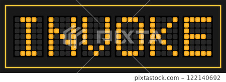Orange color led banner in word invoke on black background Orange color led banner in word invoke on black background 122140692