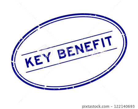 Grunge blue key benefit word oval rubber stamp in white background Grunge blue key benefit word oval rubber stamp in white background 122140693