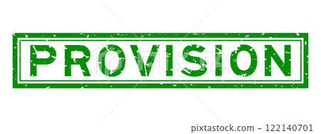 Grunge green provision word square rubber seal stamp on white background 122140701