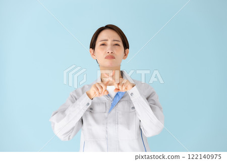 Woman work clothes cross Woman work clothes cross 122140975