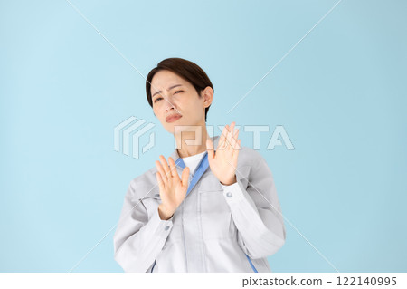 Women in work clothes not allowed Women in work clothes not allowed 122140995