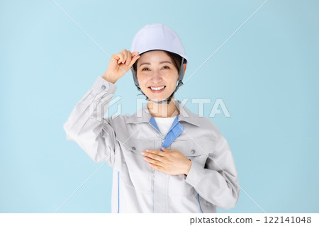 女士工作服頭盔交給我們 122141048