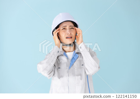 女工作服頭盔頭痛 122141150