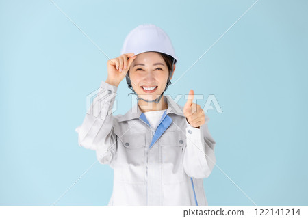 女式工作服頭盔豎起大拇指 122141214