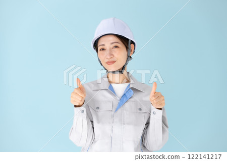 女式工作服頭盔豎起大拇指 122141217