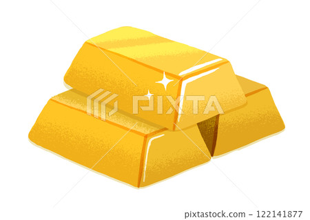 兩層堆積的金條插畫素材 122141877