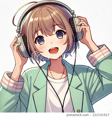 A woman listening to music 122141917