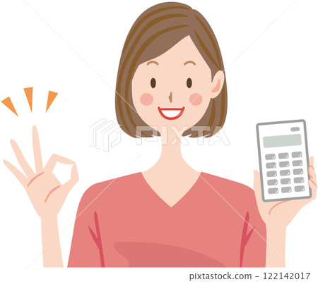 Calculator woman OK illustration Calculator woman OK illustration 122142017