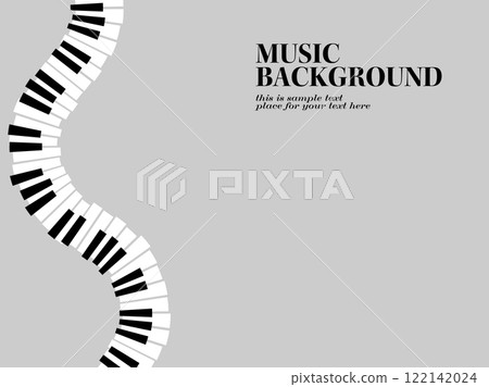 Curved piano keys musical theme background illustration 122142024