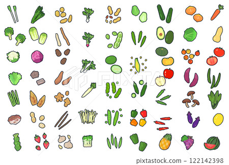 Simple illustration set of vegetables 122142398