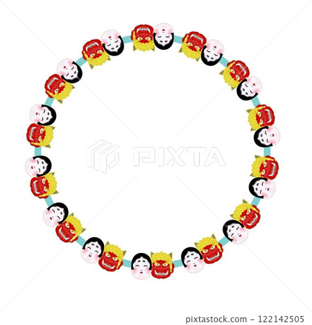 Setsubun circular decorative frame wreath 122142505
