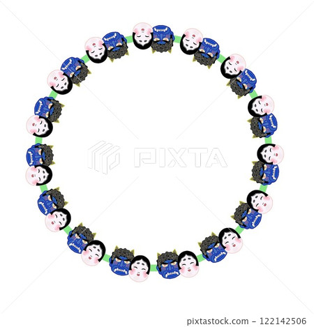 Setsubun circular decorative frame wreath 122142506