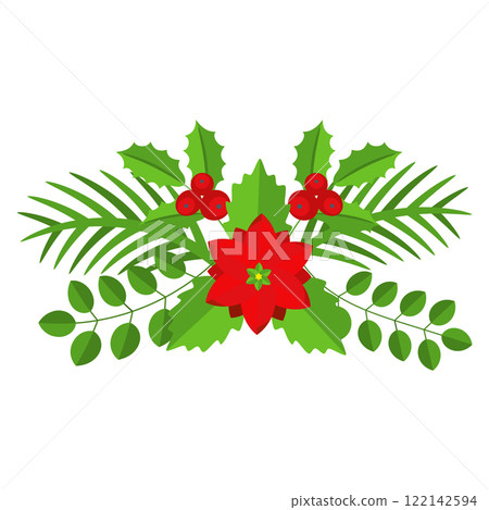 Christmas wreath design element. Winter holiday decoration. Christmas wreath design element. Winter holiday decoration. 122142594