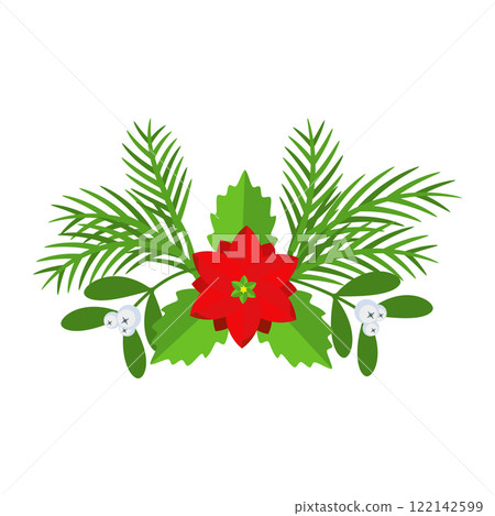 Christmas wreath design element. Winter holiday decoration. Christmas wreath design element. Winter holiday decoration. 122142599