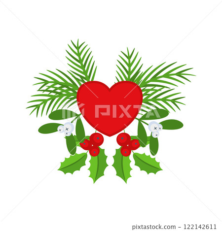 Christmas wreath design element. Winter holiday decoration. Christmas wreath design element. Winter holiday decoration. 122142611