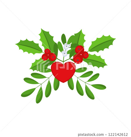 Christmas wreath design element. Winter holiday decoration. Christmas wreath design element. Winter holiday decoration. 122142612