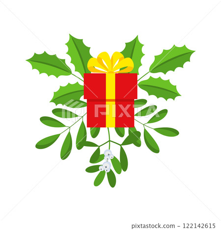 Christmas wreath design element. Winter holiday decoration. Christmas wreath design element. Winter holiday decoration. 122142615