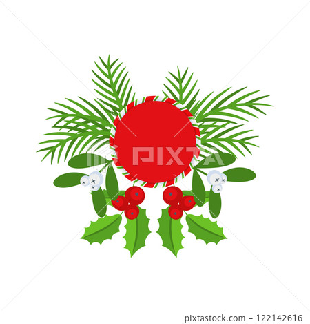 Christmas wreath design element. Winter holiday decoration. 122142616