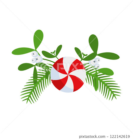 Christmas wreath design element. Winter holiday decoration. 122142619