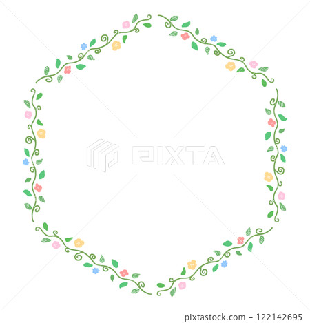 Simple decorative frame of small flowers 122142695