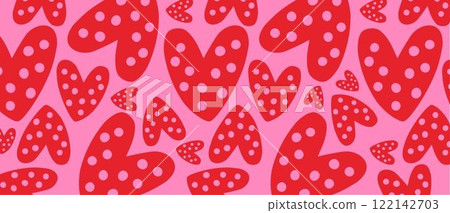 Love cartoon hearts Valentine's Day background 122142703