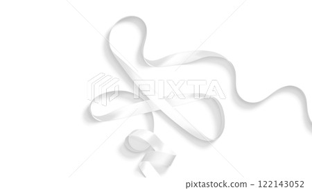 Blank white satin ribbon mockup, isolated Blank white satin ribbon mockup, isolated 122143052