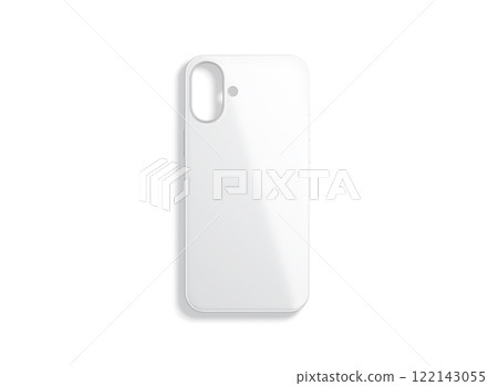 Blank white glossy phone case mockup, top view Blank white glossy phone case mockup, top view 122143055