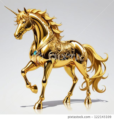 這是一匹金馬。我們使用人工智慧生成的圖像。 122143109