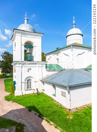 Orthodox church of St. Nicholas at the Izborsk medieval fortress. Pskov region, Russia Orthodox church of St. Nicholas at the Izborsk medieval fortress. Pskov region, Russia 122143134