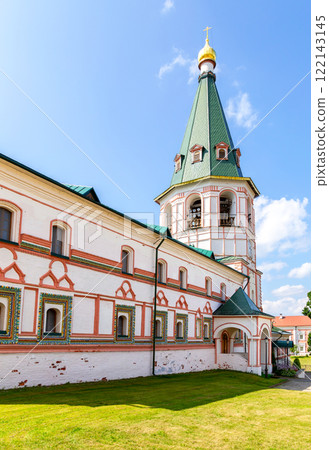 Belfry of Valday Iversky Monastery. Founded by Patriarch Nikon in 1653 at Valday Lake, Novgorod Oblast, Russia 122143145