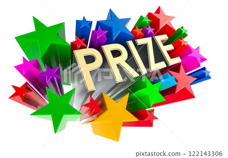 Prize concept with Stars. 3D rendering 122143306