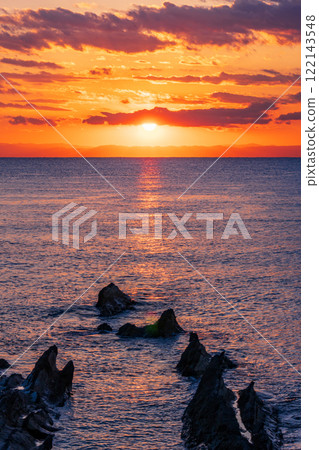 [神奈川縣]荒崎海岸岩石海岸的夜景 122143548