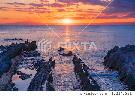 [神奈川縣]荒崎海岸岩石海岸的夜景 122143551